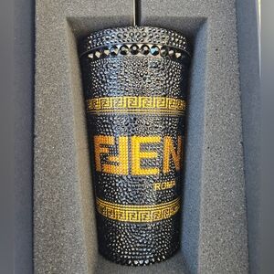 FENDACE Black & Gold Studded Tumbler – with Certificate of Authenticity
